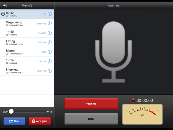 Dictafoon voor iPad iPad app afbeelding 1