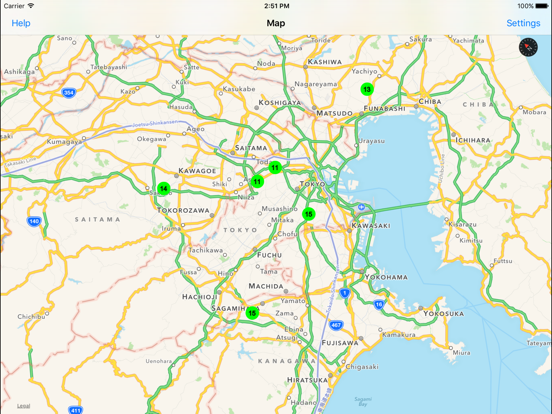 Radiation Map Tracker displays worldwide radiation iPad app afbeelding 4