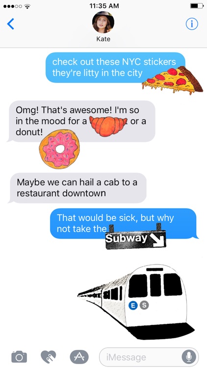 NYC doodled stickers