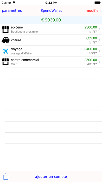 Screenshot #1 pour Dépensez budget de portefeuill