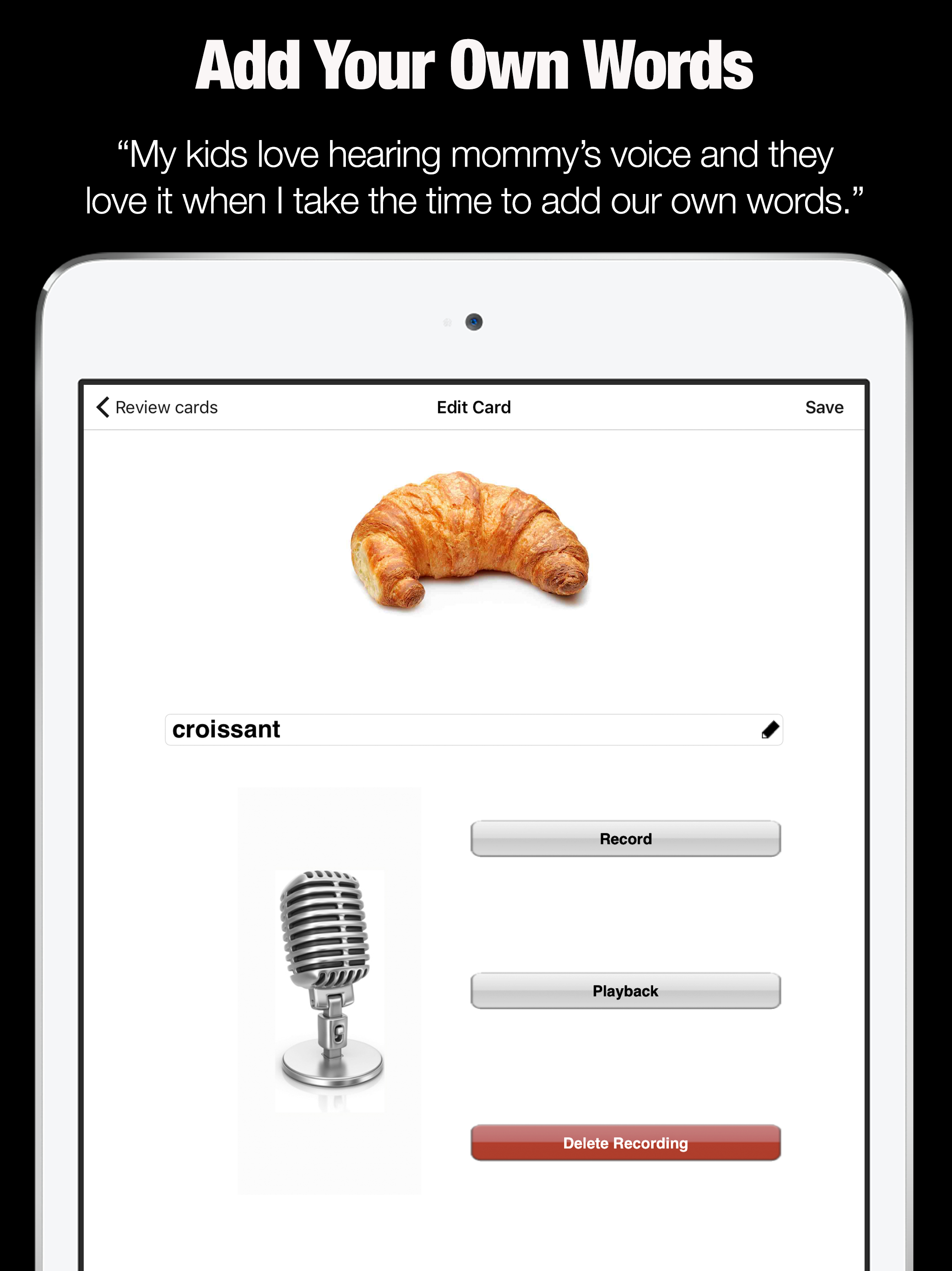 Flashcards for Kids - First Food Words