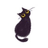 Soft Black Cat Catmoji Sticker