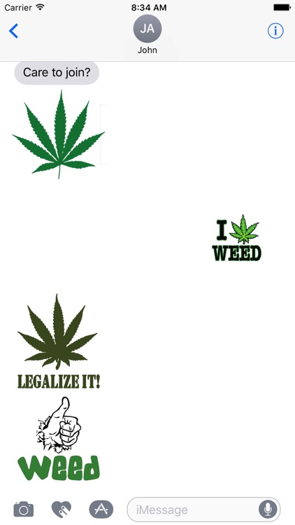 Marijuana Weed Emoji Sticker Pack