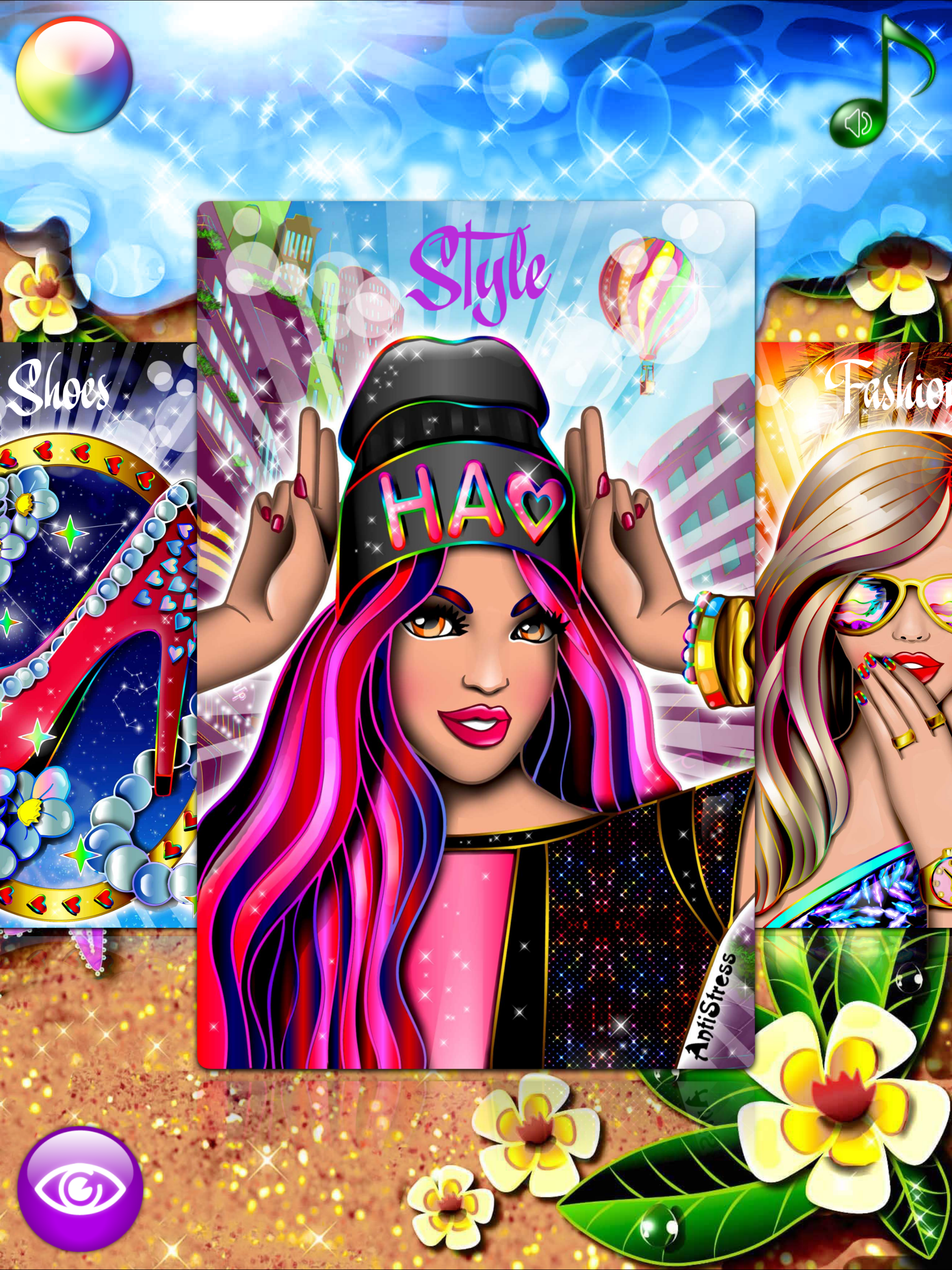 Tropical Princess with Colouring In Dress Up Games