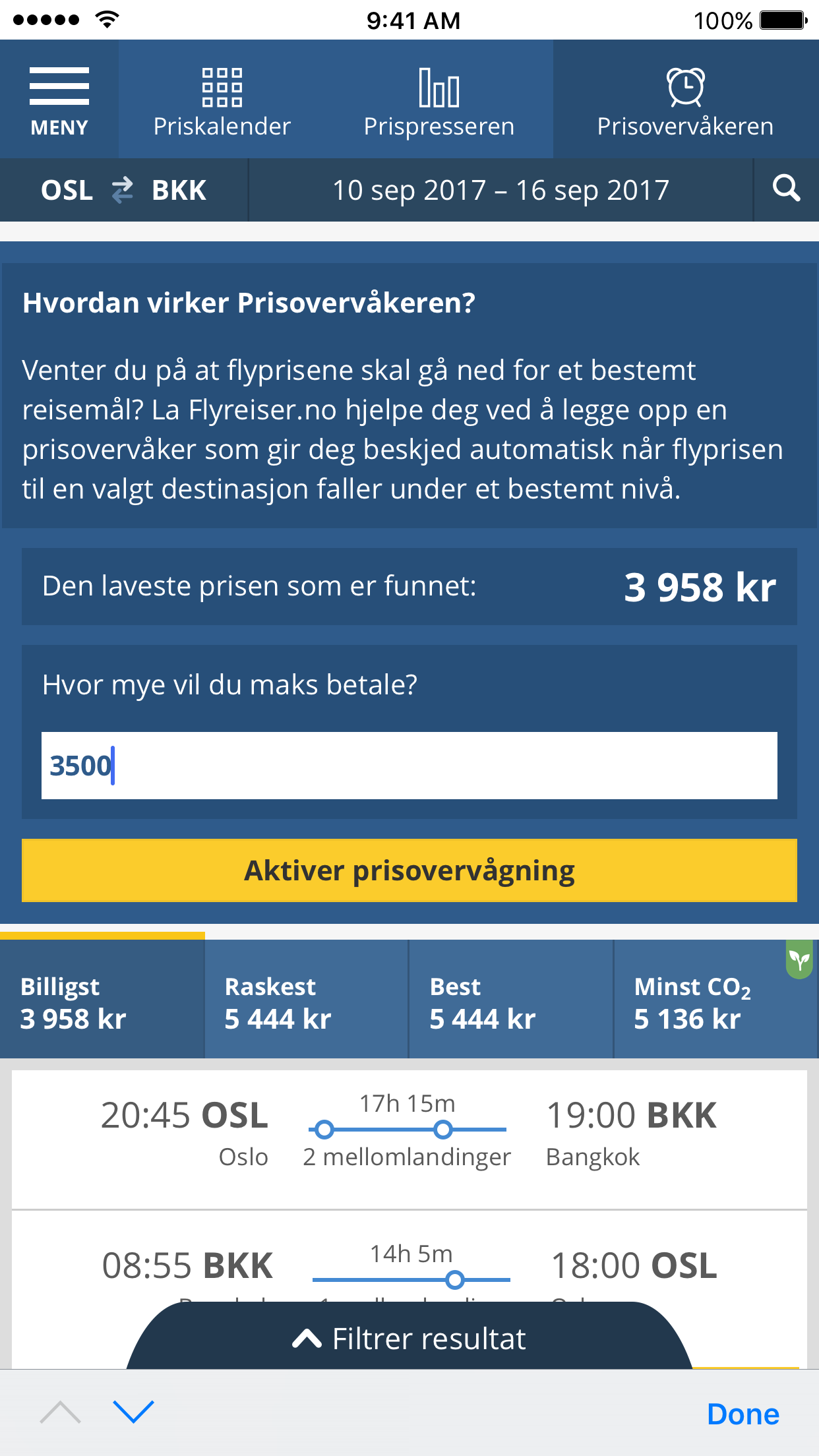 Flyreiser.no screenshot 4