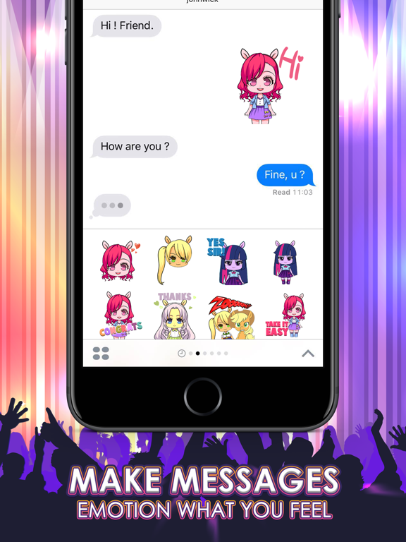 Screenshot #5 pour Pony Girls Emoticons Stickers for iMessage