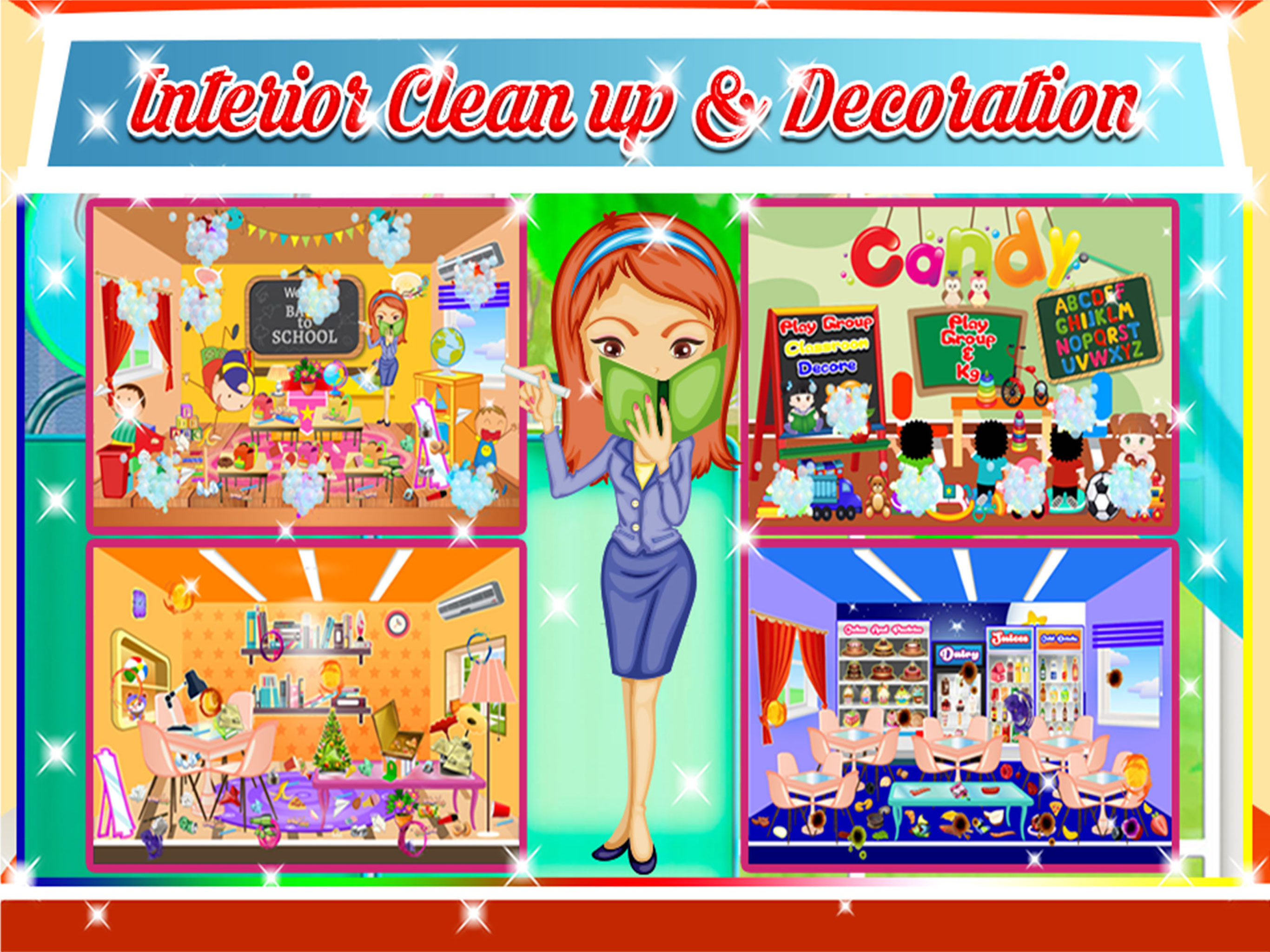 Teacher Classroom Clean Up Play, School Decor Wash