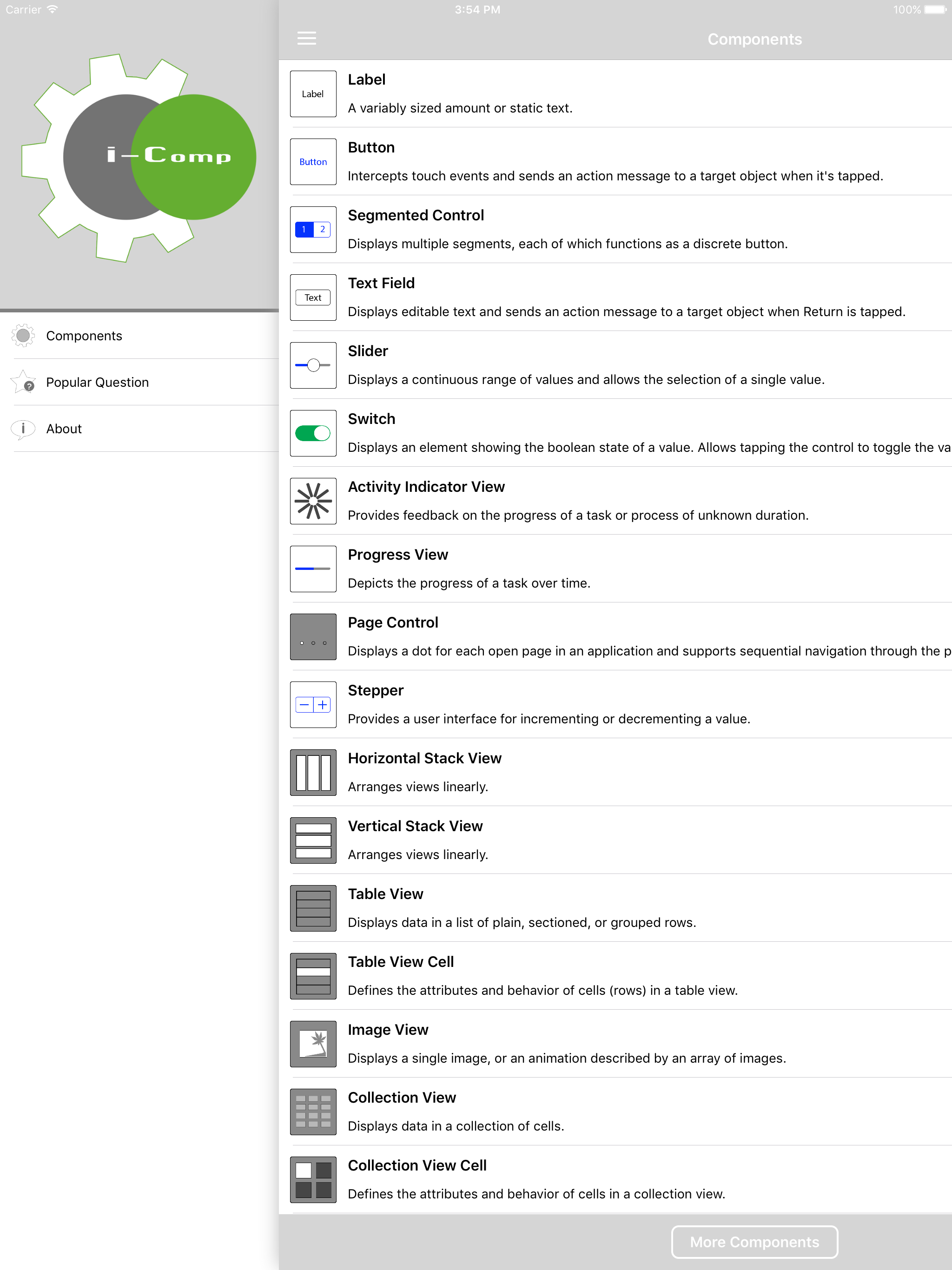 i-Components iOS-Components Development Components