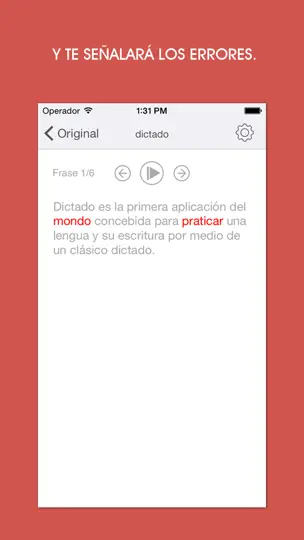 Captura de pantalla de Dictado Little en iPhone 4