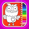 Cute Coloring Book Draw Owl World Games