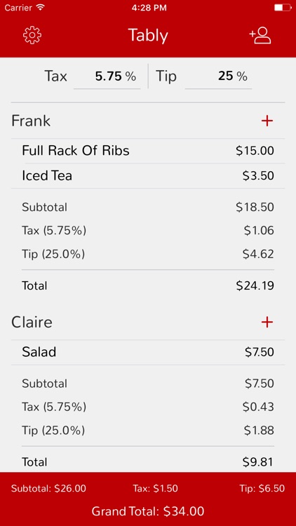 Tably - Split the bill fairly, not equally