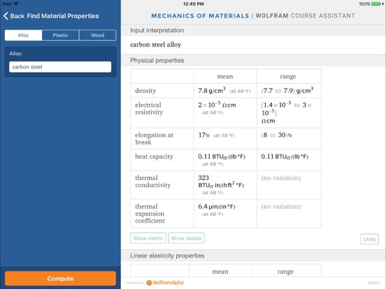 Screenshot #6 pour Wolfram Mechanics of Materials Course Assistant