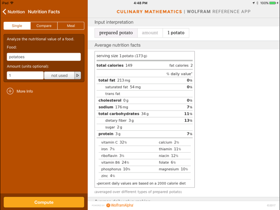 Screenshot #2 for Wolfram Culinary Mathematics Reference App
