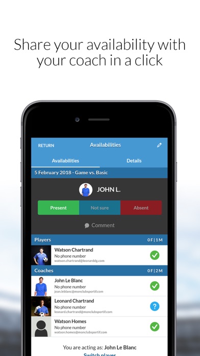 MonClubSportif Screenshot