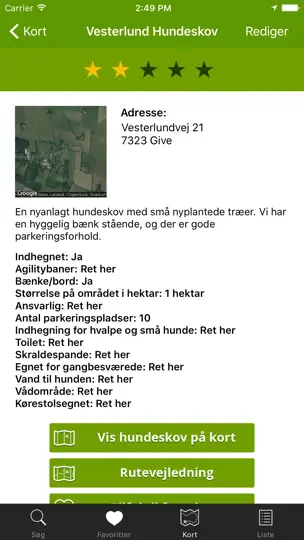 Screenshot von Hundeskove I Danmark - Hundeskovene.dk auf dem iPhone 2
