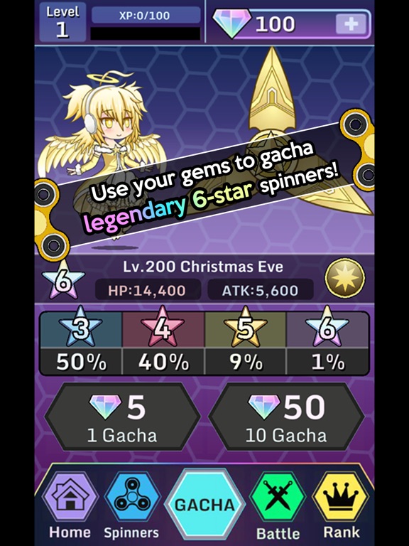 Anime Fidget Spinner Battle iPad screenshot 4 - Games app