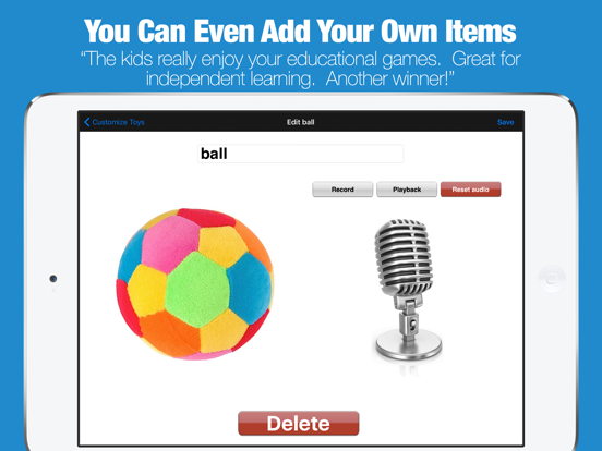 Toddler Games - Learn First Words with Photo Touch iPad screenshot 5 - Games app