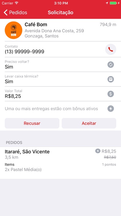 Box Delivery Entregador