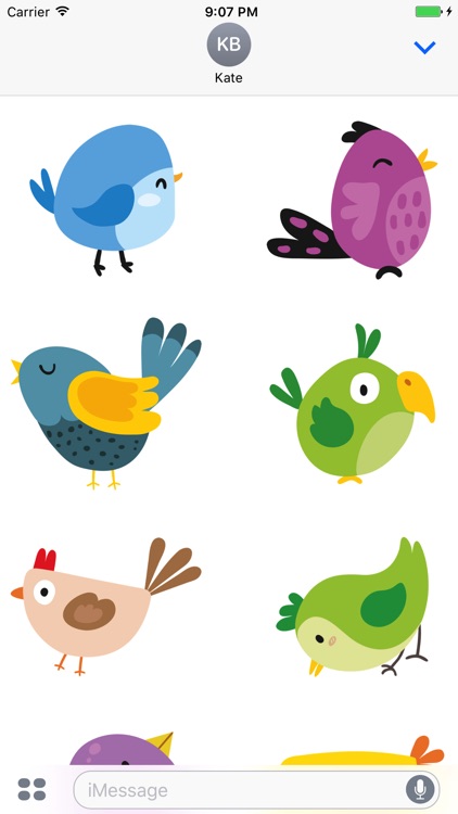 Cute Smiling Birds Stickers