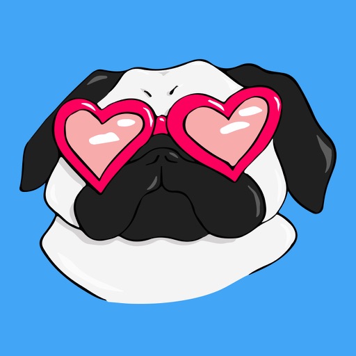 Mr. Puggy - Pug Dog Stickers Icon