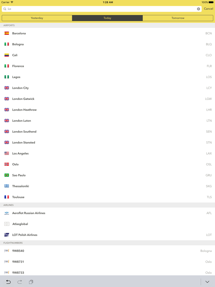 Schiphol - Realtime flight information