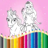 Princess Coloring Book Draw Paint for Kids & Adult - App Icon
