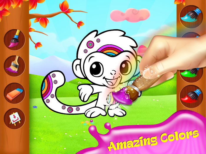 Animals Coloring Page Game - Jungle Dairy