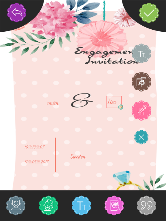 Screenshot #4 pour Custom Engagement Invitation Card Maker