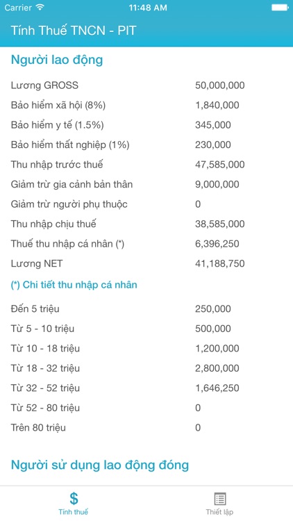 Tính Thuế TNCN