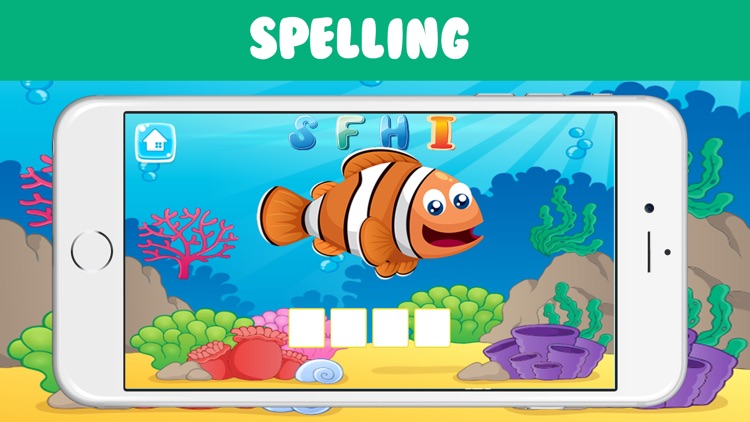 Sea Animals Kids English Phonics Flashcards Read screenshot-3