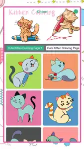 Printable Cute Little Kitten Coloring Book screenshot #1 for iPhone