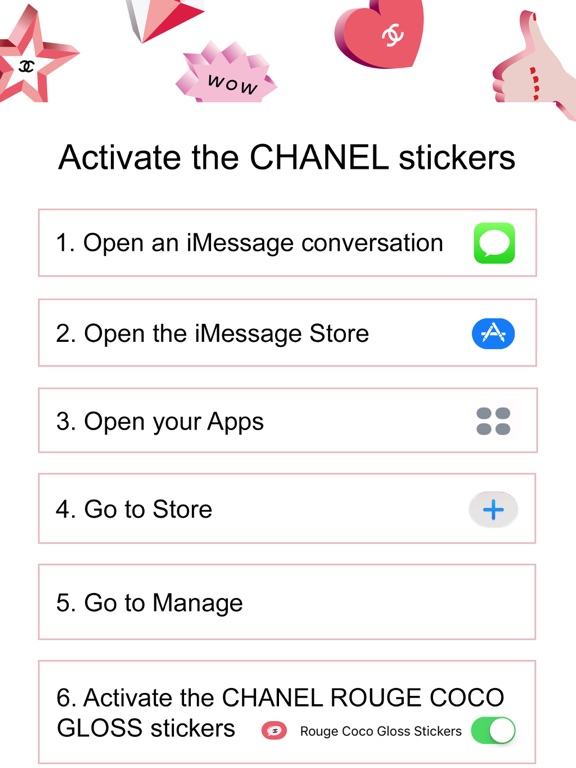 ROUGE COCO GLOSS Sticker iPad screenshot 1 - Stickers app