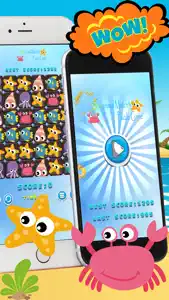 Sea animal Match 3 Puzzle Game For Kids screenshot #1 for iPhone