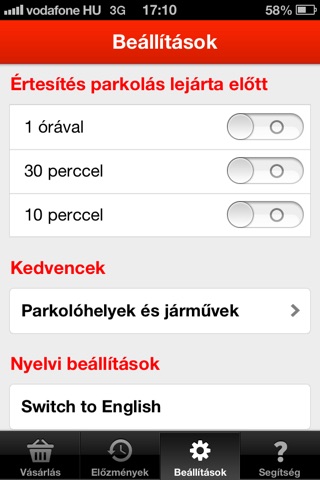 Vodafone - Mobil parkolás screenshot 2