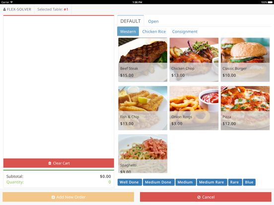 eWaitress iPad screenshot
