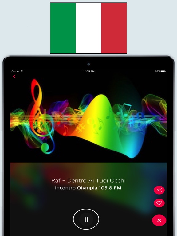 Radio Italy FM - Best Radios Stations Live Online iPad screenshot 5 - Music app