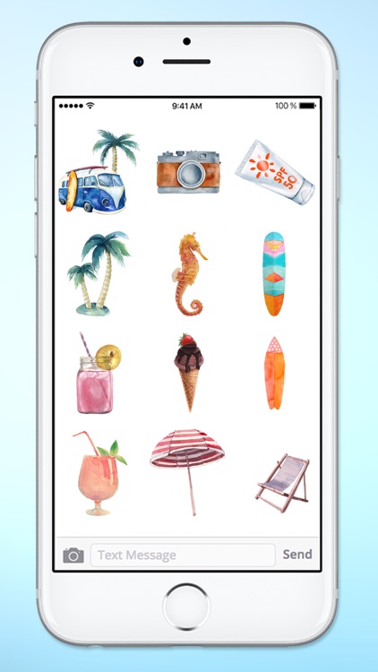 Surfs Up Summer Vacation Beach Sticker Pack