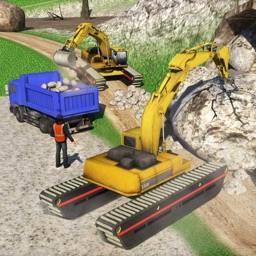 Amphibie Excavatrice Grue Déverser Camion Sim 3D
