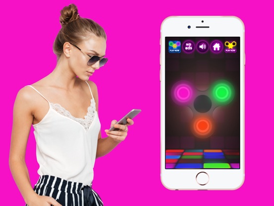 Fidget Spinner Wheel Simulator - Neon Glow Toy iPad screenshot 5 - Entertainment app