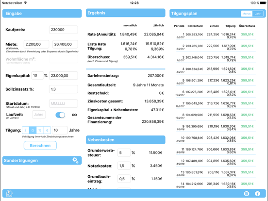 Screenshot #5 pour Tilgungsplan