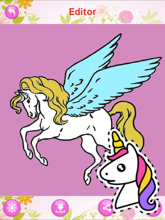 Screenshot #2 for Printable Cute Unicorn Coloring Page for Girls