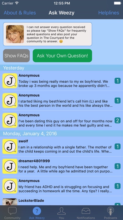 Journals Out Loud: Advice Community