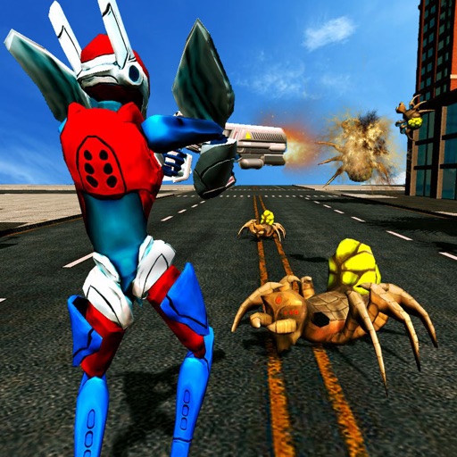 Super Hero Robot Battle Vs Evil Spider Robotics Icon