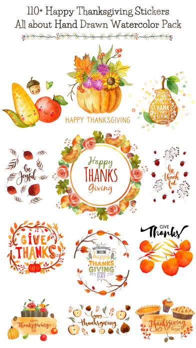How to cancel & delete Thanksgiving Watercolor Pack from iphone & ipad 1