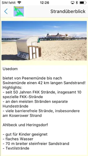 Screenshot von Urlaubs-App Für Strand+Mee(h)r auf dem iPhone 8