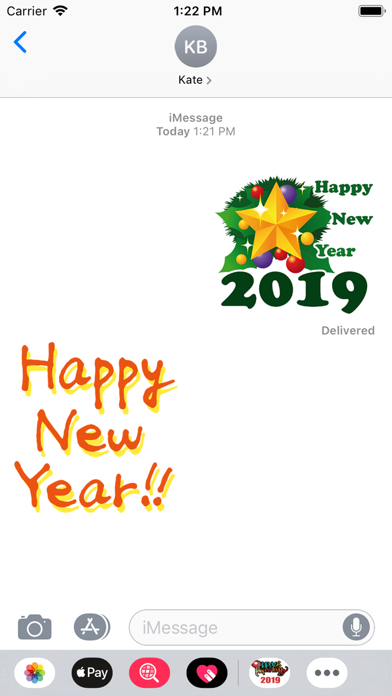 How to cancel & delete Happy New Year 2019 Sticker from iphone & ipad 4