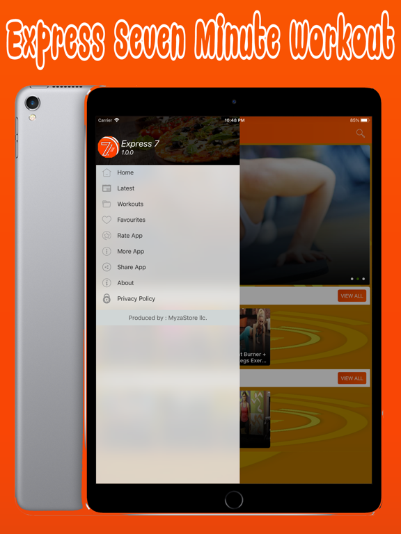 Express 7 Minute Workout iPad screenshot 5 - Sports app