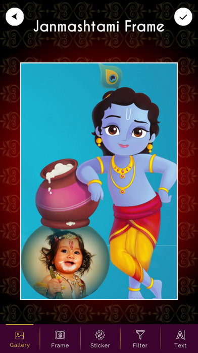 Janmashtami Day Photo Frame iPhone screenshot 5 - Photo & Video app