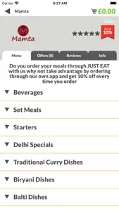 Mamta Indian Cuisine screenshot #2 for iPhone