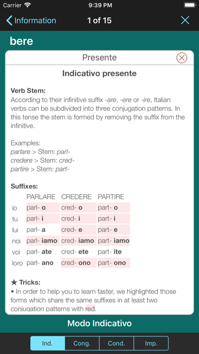 Italian Verbs & Conjugation - VerbForms Italiano Screenshot 5